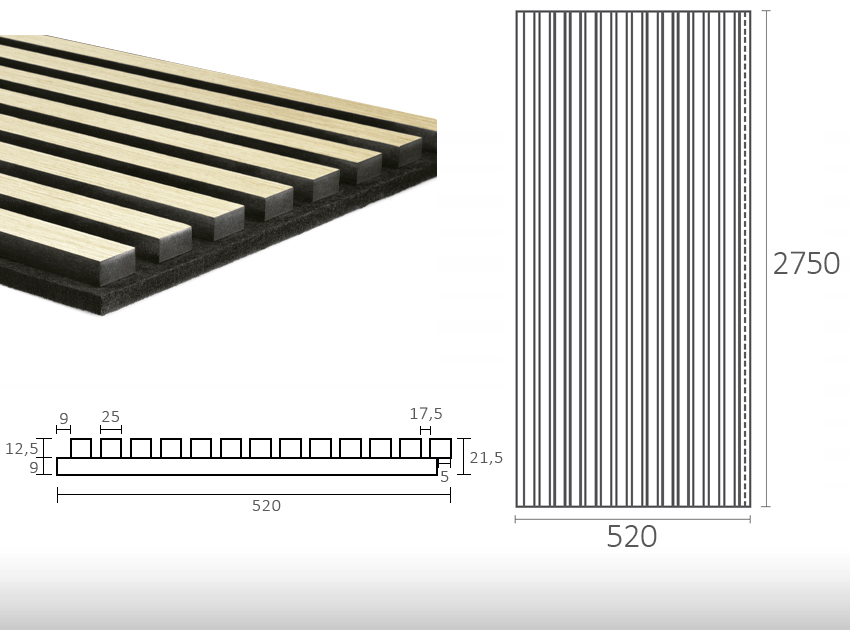 Painel Acústico Ripado GS | WIDE