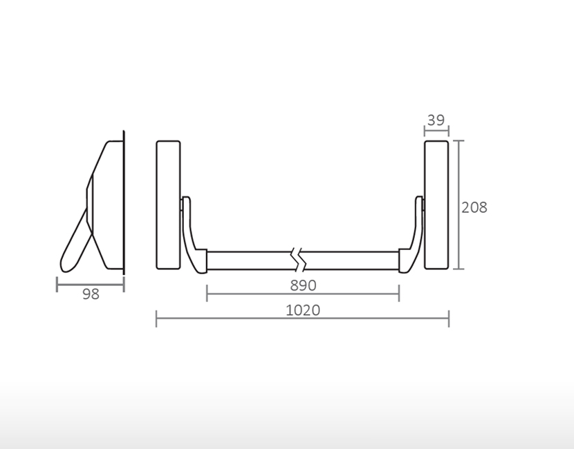 Barra anti-pânico 1 Folha |  FAST PUSH