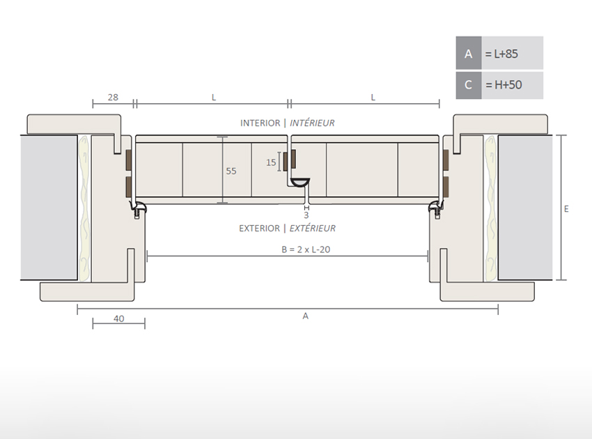 Huisserie Coupe-Feu pour porte battante (2 Feuilles)
