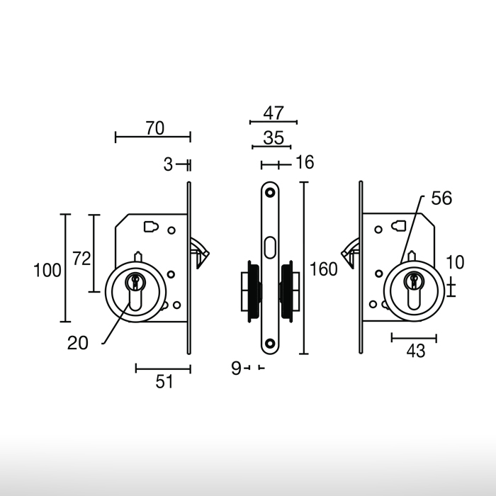 Conjunto para porta de correr - 3970